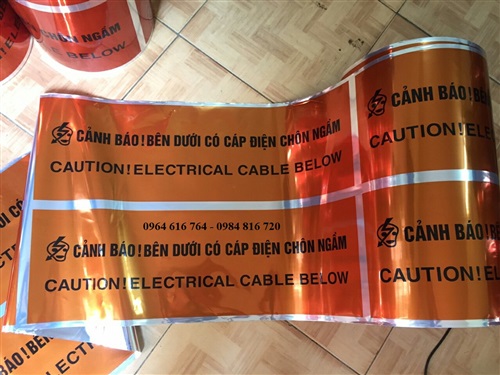 Băng cảnh báo cáp ngầm song ngữ khổ 50cm